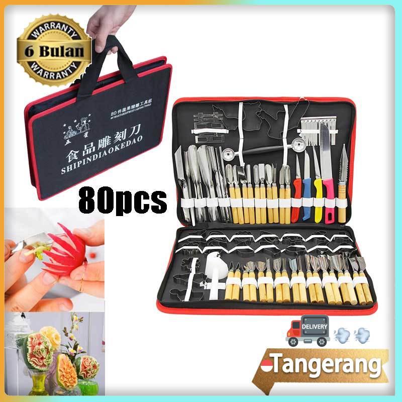 80pcs/Set Pisau Garnish / Pisau Ukir Buah / Pisau Carving Kayu Ukiran Set