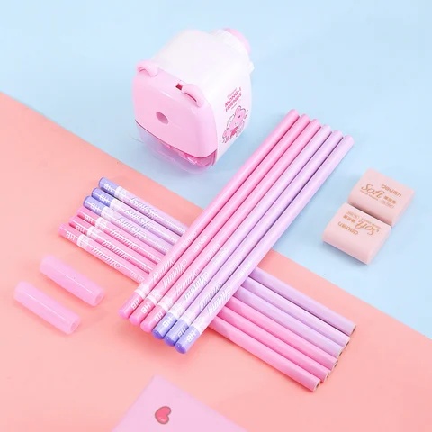 

Set Alat Tulis Rautan Pensil Penghapus Deli Stationery Set 4 in 1 Rautan Pensil 12pcs Pensil 2