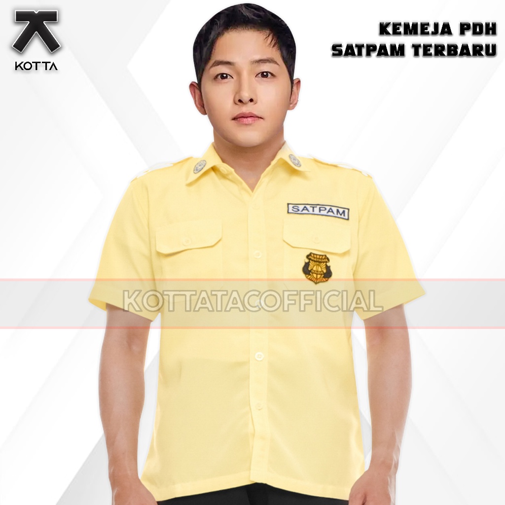 Rastoreshop BAJU PDL SATPAM TERBARU KREM - KEMEJA PDL SATPAM KREM - KEMEJA PDL SATPAM 2022 bahan teb