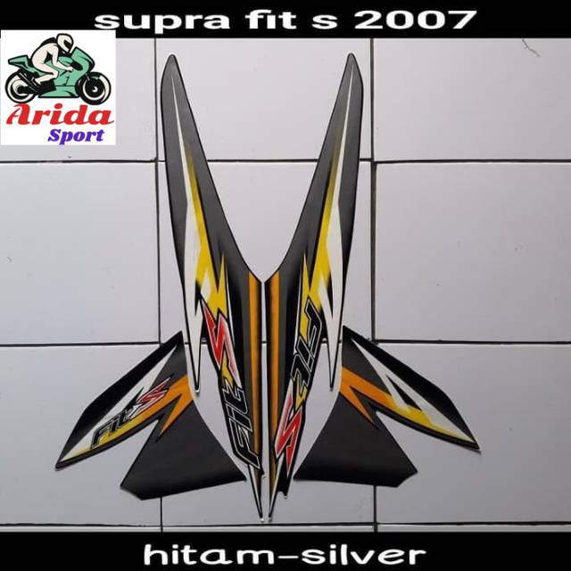 striping supra fit honda supra fit s 2007 2008 hitam silver lis body supra fit vit