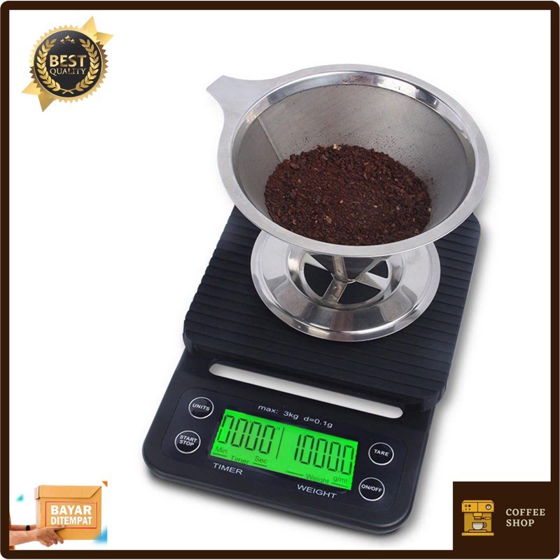 Timbangan Dapur Digipounds 3kg, 10kg  0.1g dengan Timer Timbangan Digital Taffware