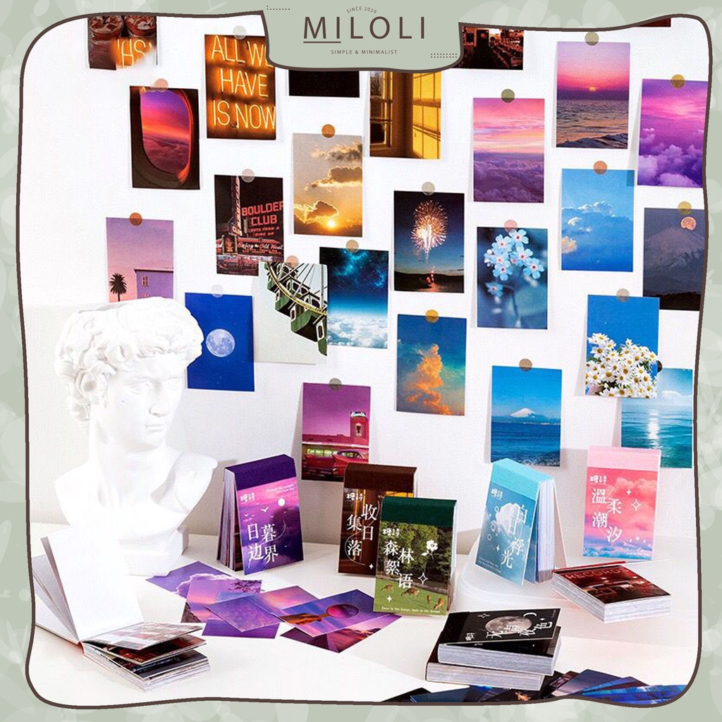 

[MILOLI] 50Lembar MINI LANDSCAPE PHOTO AESTHETIC Sticker Book Deco Planner DIY Scrapbook Stiker Dekor - B0441
