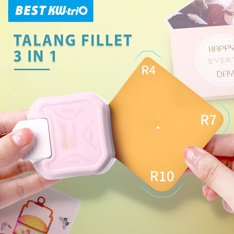 

[Local Delivery]3-in-1 Corner Rounder Punch R4/R7/R10mm Round Corner Trimmer Cutter for Card Photo Paper Laminating Pouches