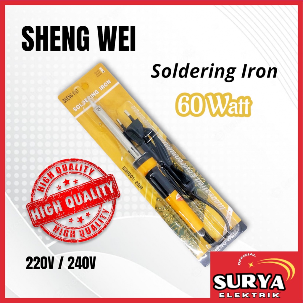 Soldering Iron Solder SHENG WEI 60 Watt 6mm Mata Runcing Lampu Indikator