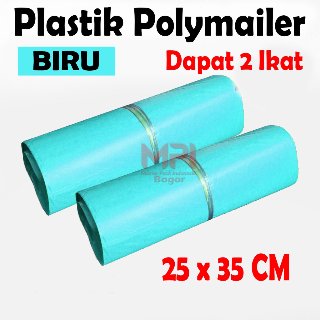 

2 IKAT - Plastik Polymailer Biru 25 x 35 cm / Plastik Polimer / Plastik Packaging Kantong Amplop - Master Pack Indonesia