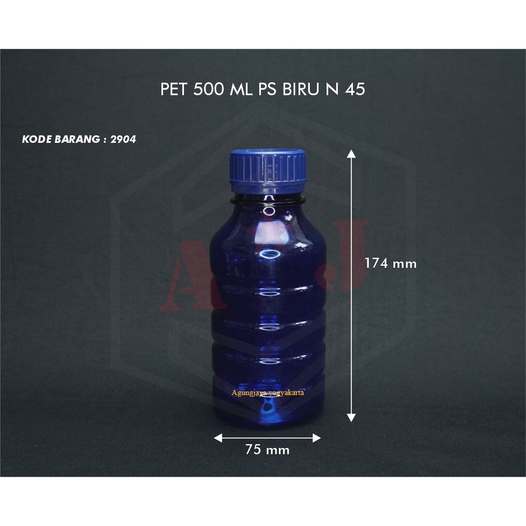 Botol Pupuk 500 ml Biru Segel Kecil / Botol Plastik / Botol Kimia / Botol Pupuk Cair / Botol Madu / 