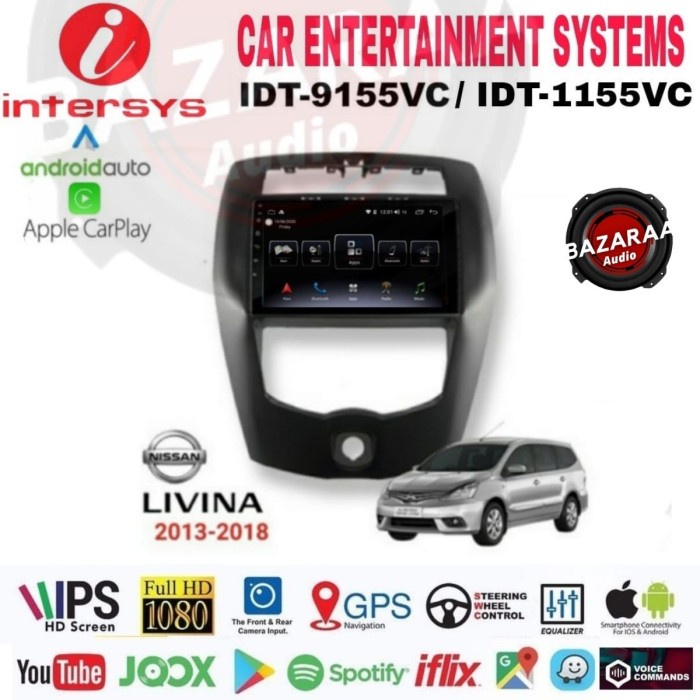 Head Unit Android INTERSYS 10 Inch LIVINA 2007 - 2018 + Socket PNP