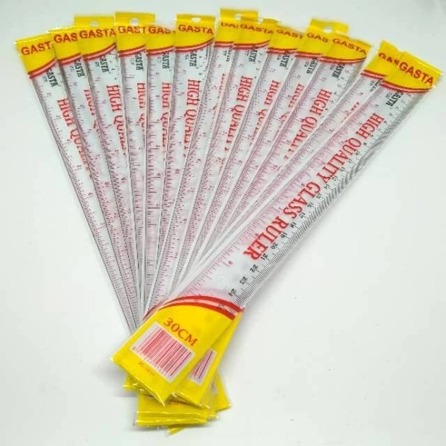 

Penggaris Plastik Bening Murah Gasta 30cm isi 12bh