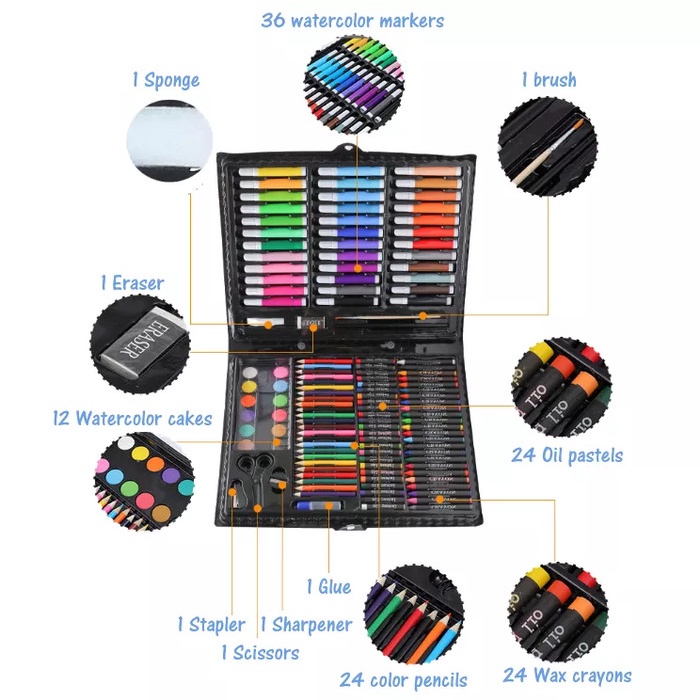 

Pensil Warna Melukis Menggambar |Isi 150 PCS Crayon Set Colouring