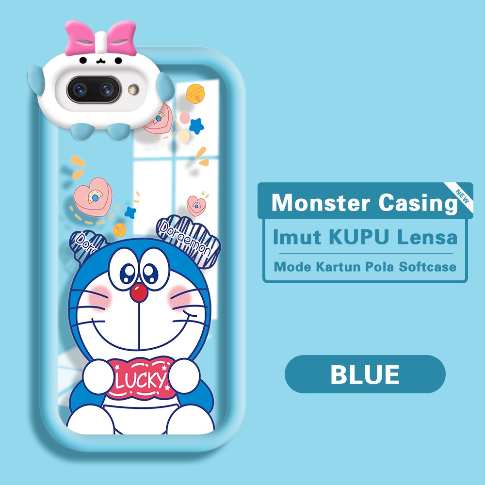 Case  OPPO A12E A3S Untuk Casing Cartoon Anime Doraemon Softcase Monster Soft Phone Cover hp Monster