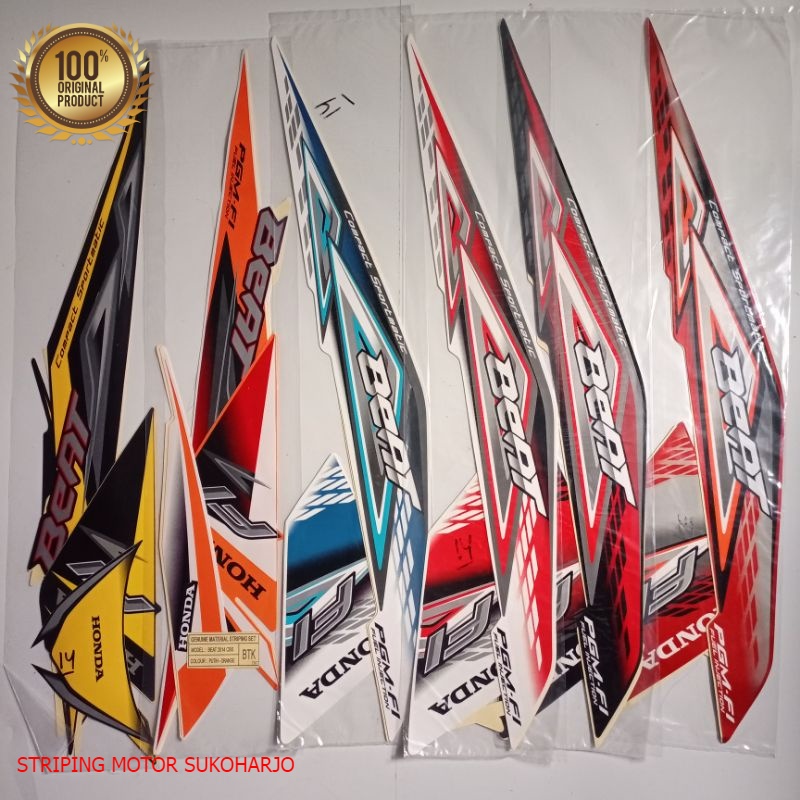(ORI) Striping Sticker Honda Beat Fi 2014 kualitas original