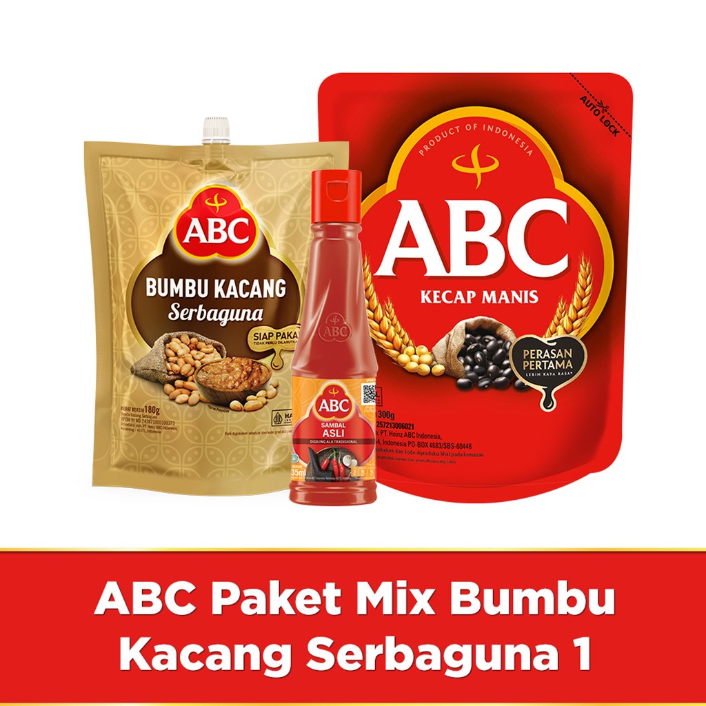 

Bundling Mix Kecap 300g, Sambal 135ml dan ABC Bumbu Kacang Serbaguna 180g