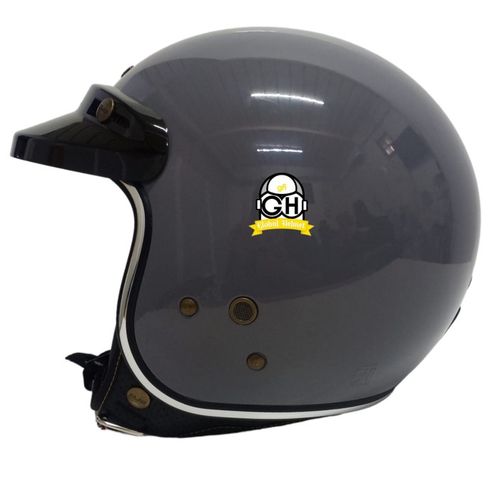 HELM BOGO RETRO NJS NR-80S SOLID ORIGINAL PREMIUM FREE PET NJS - STONE GREY, M