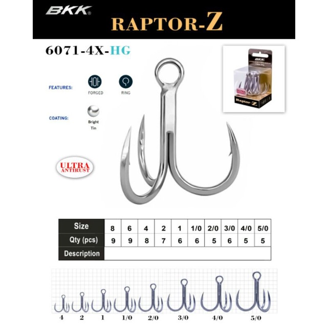 KAIL PANCING TREBLE BKK RAPTOR-Z TREBLE 6071-4X-HG