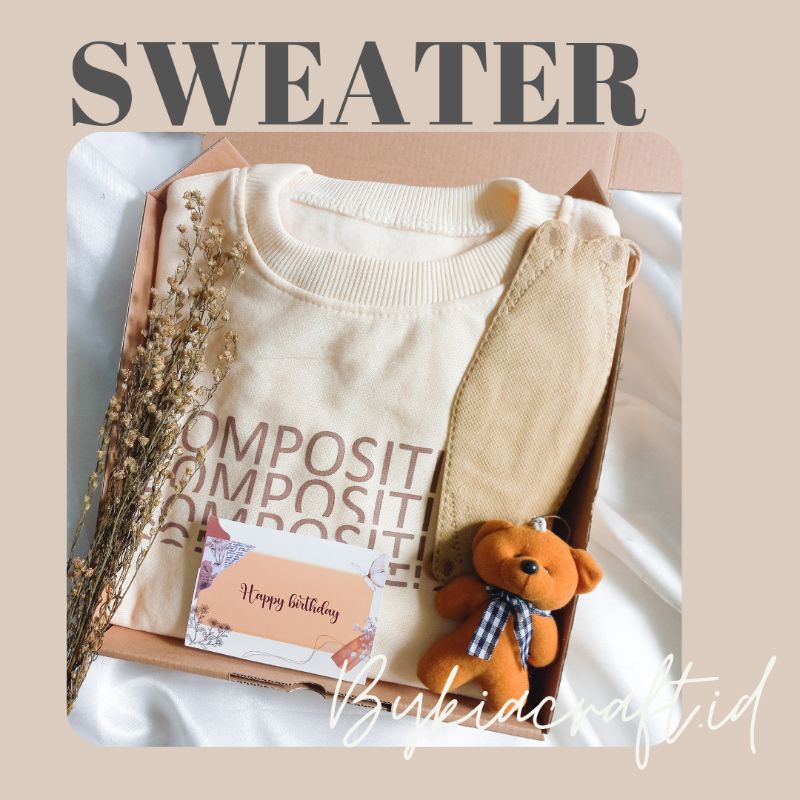 

HAMPERS SWEATER GIFT BOX CEWEK/ KADO ULANG TAHUN CEWEK BERMANFAAT / HAMPERS UNIK / KADO ULANG TAHUN CEWEK / GIFT BOX HIJAB / GIFT BOX BIRTHDAH / KADO WISUDA / HAMPERS CARDIGAN / HAMPERS KEKINIAN / SEATER CREWNECK