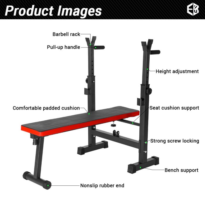 bench press murah / bench press alat fitness / bench press multifungsi - Hitam
