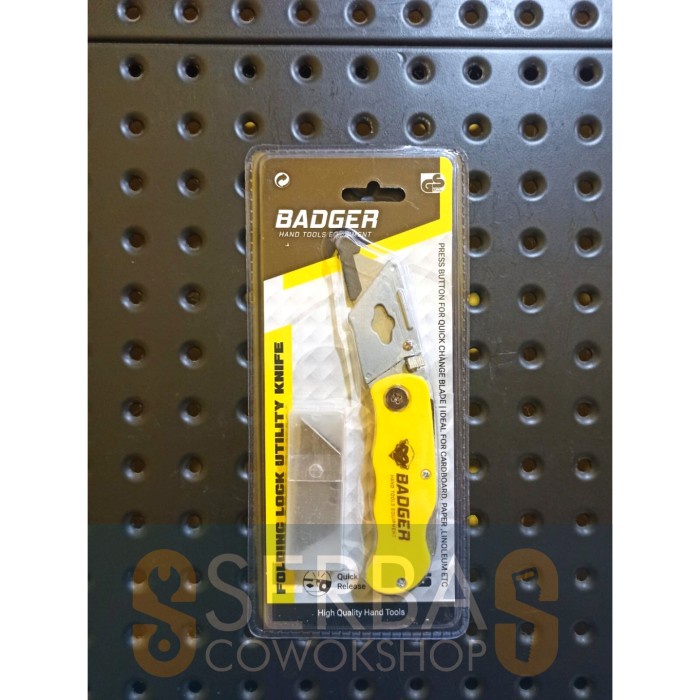 

BADGER Pisau Cutter Lipat Foldable Knife Serbaguna + Refill Termurah