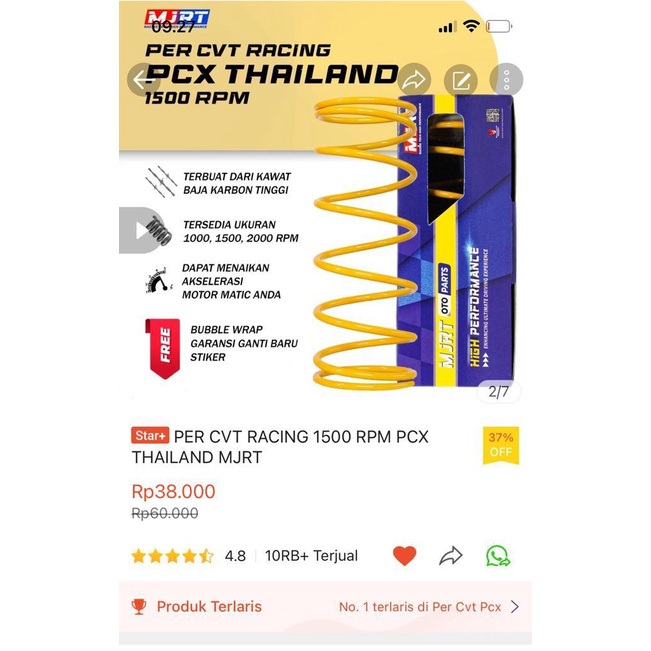 PER CVT RACING 1500 RPM PCX THAILAND