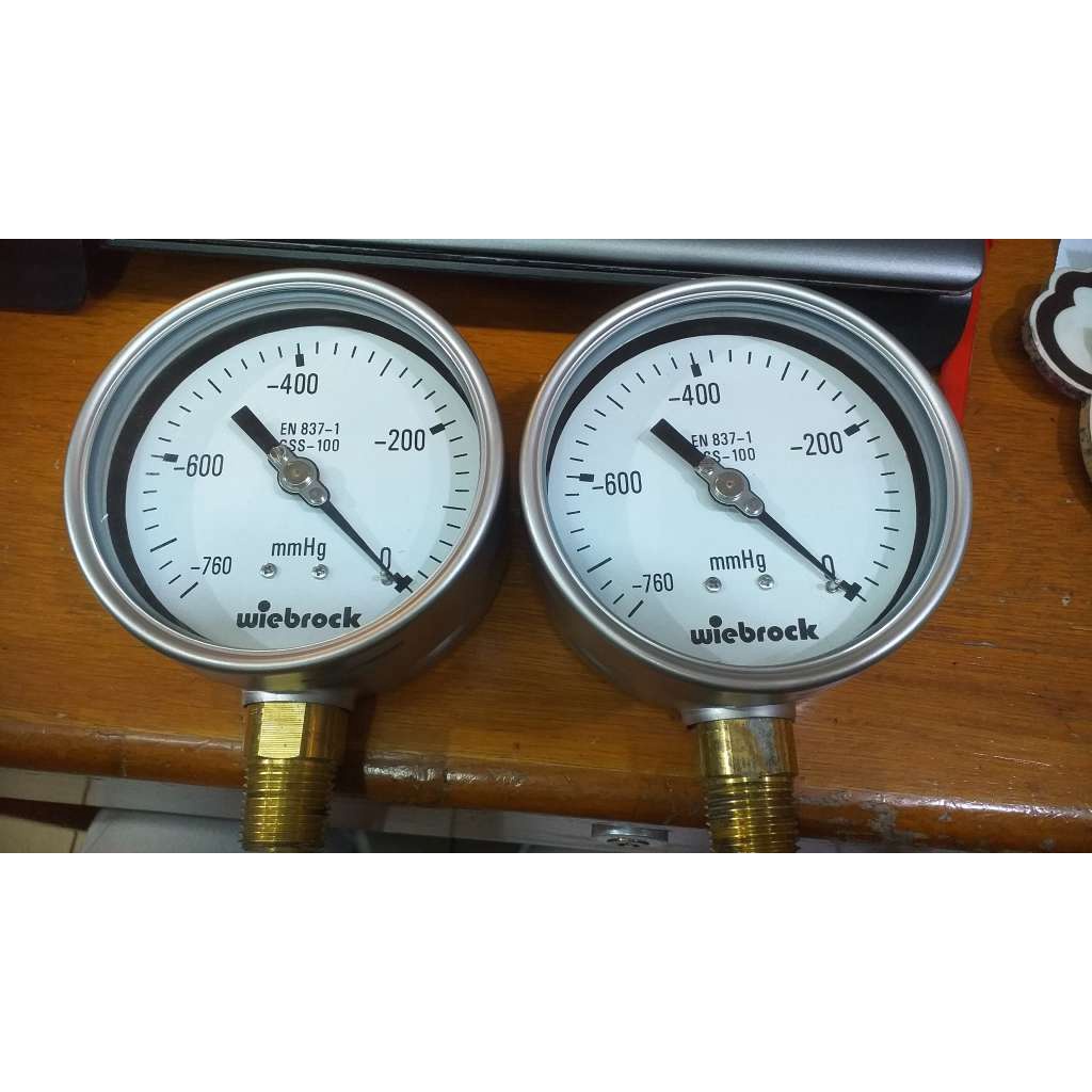 Vacum Gauge 4" -760mmhg SS KUNINGAN RAKET WIEBROCK