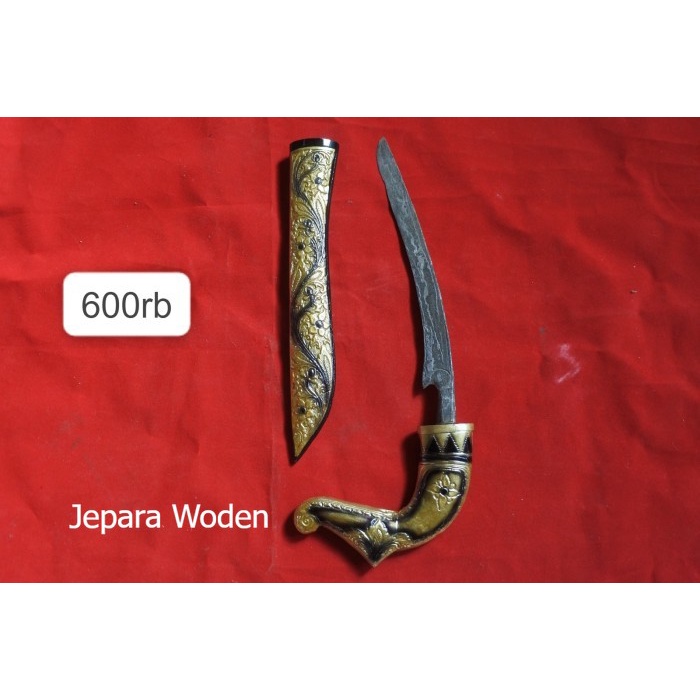 badik sepuh majapahit pamor banyu mili warangka bugis sepuh emas ori b murah meriah JW1213