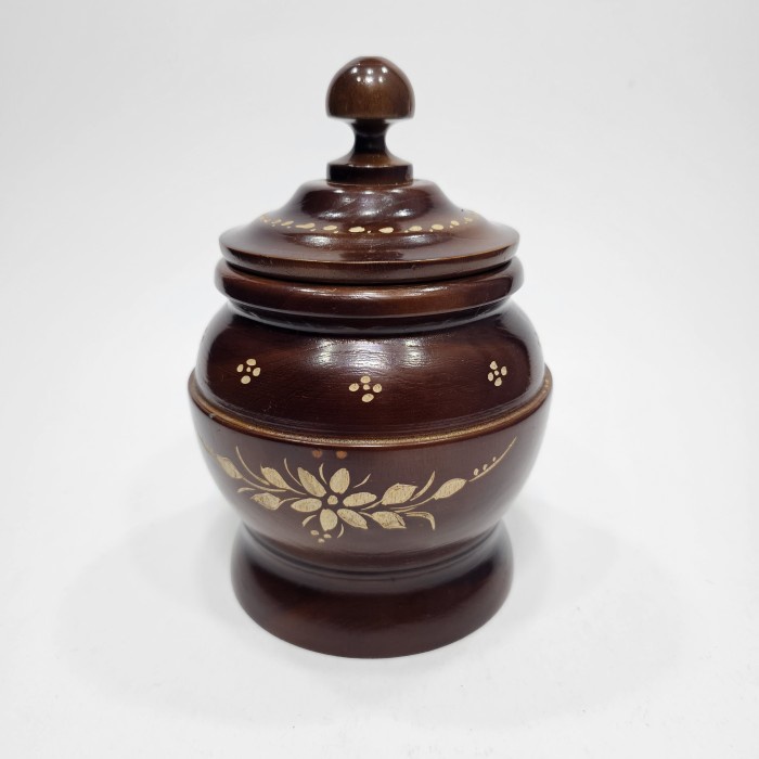 Toples Guci Kayu Jati Serbaguna Wadah Bumbu Cemilan Hiasan Meja Tamu
