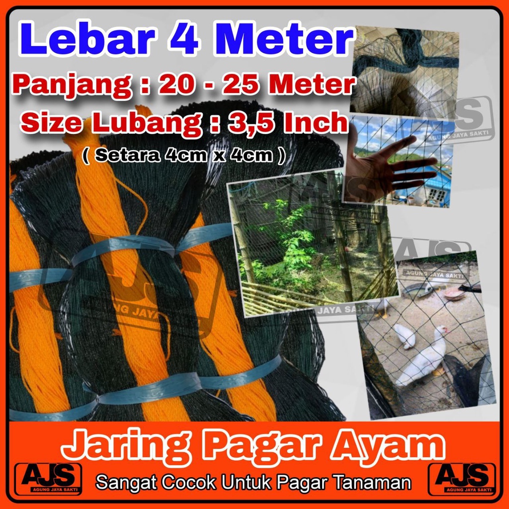 Jaring Pagar Ayam Jaring Kandang Ayam Lebar 4 Meter Panjang 20-25 Meter