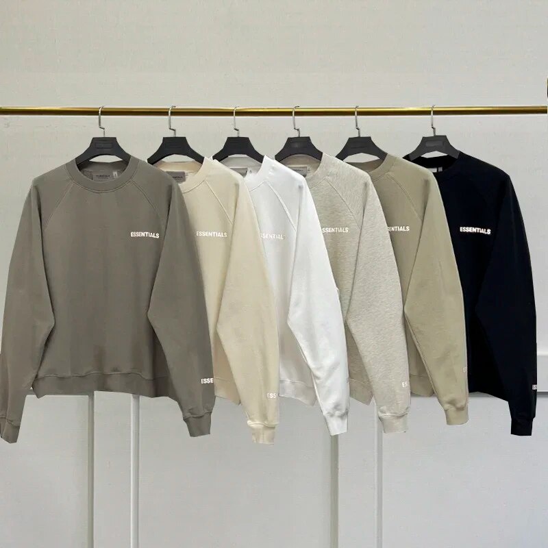 Fashion New Essentials Sweatshirt Men Reflective printed letter High Quality Hoodie Hip hop Unisex L