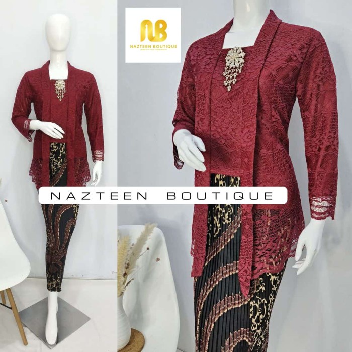

PROMO ~ Setelan Rok Kebaya Wisuda Modern Wanita Kutu Baru Pendek Brukat Furing - Nude, Hanya Rok