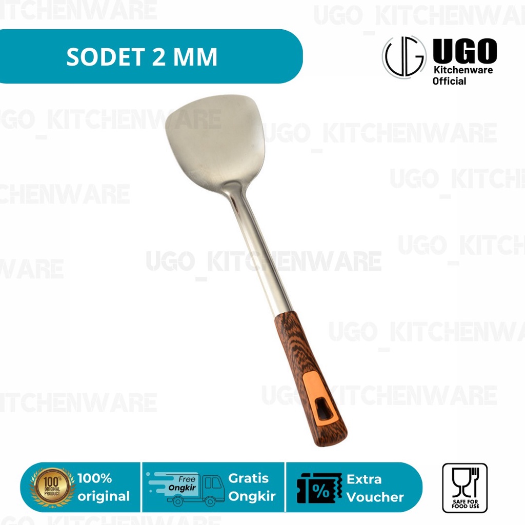 BERINDO Sodet Stainless Tebal Gagang Plastik Tebal |Spatula Gagang Plastik |Sudip Stainless | Siamsi