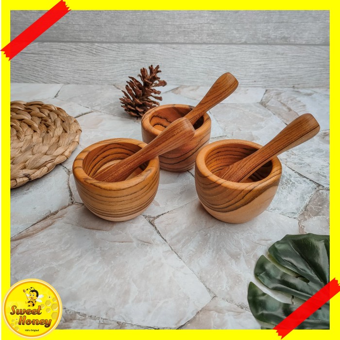 Lumpang Lesung Mini Kayu Jati