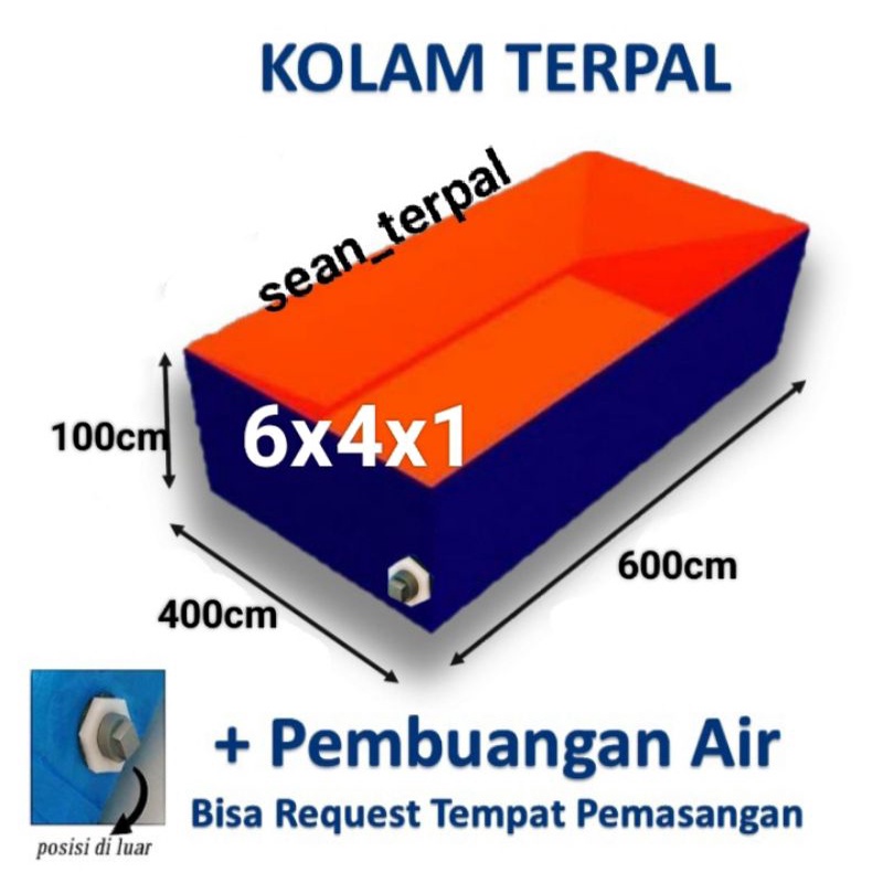 Terpal Kolam Terpal Ikan Kotak 6x4x1/600x400x100 Untuk Budidadya Ikan lele,ikan nila dll.