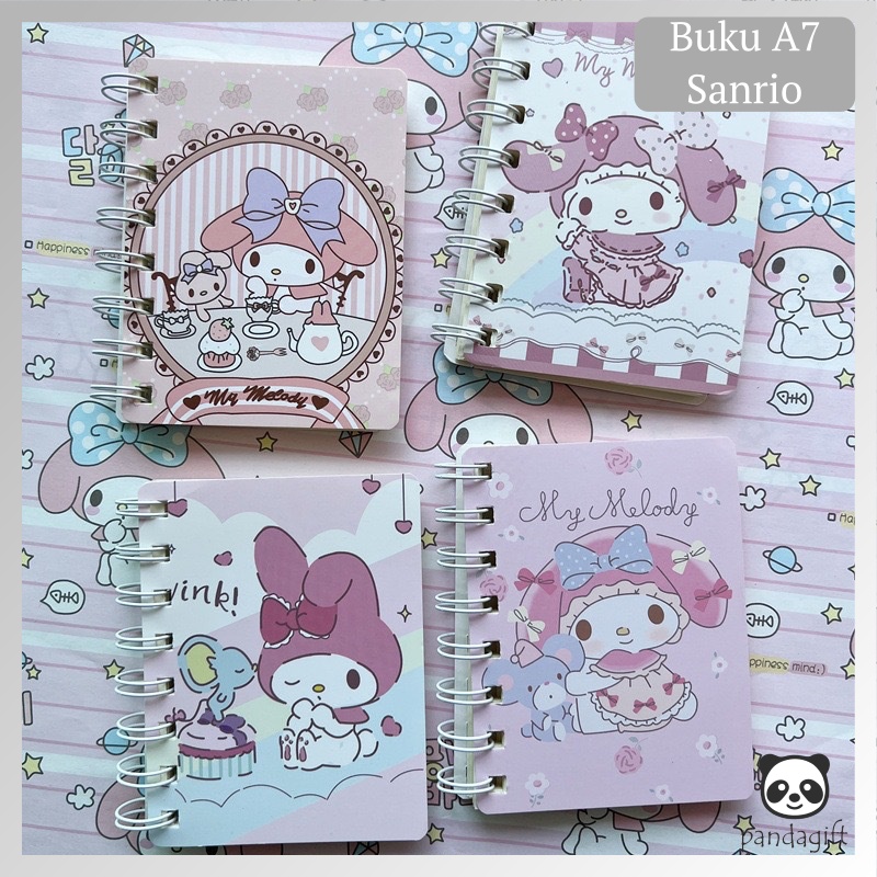

Buku Notebook Mini Ring A7 Motif Sanrio Kuromi Melody Lotso - GG0298