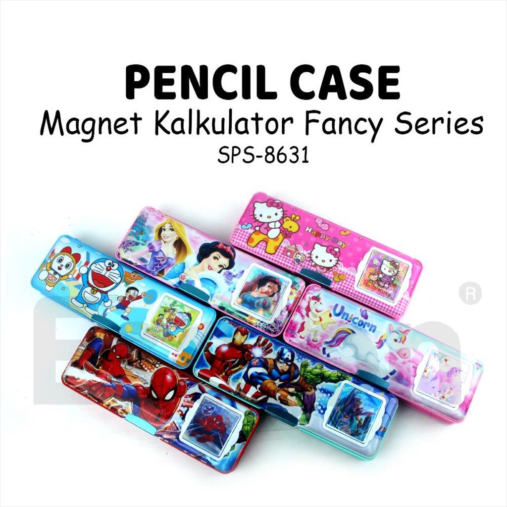 

[MaxMart] Kotak Pensil Magnet motif Kalkulator Karakter 8631 / Kotak Pensil No Serutan