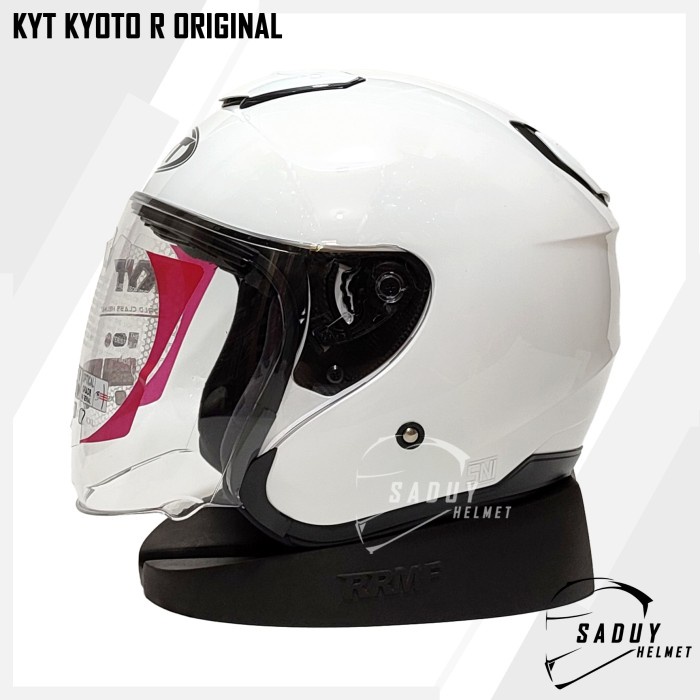 [MNF59] KYT KYOTO SOLID WHITE / PUTIH ORIGINAL - HELM HALF FACE KYT KYOTO - Putih, XL