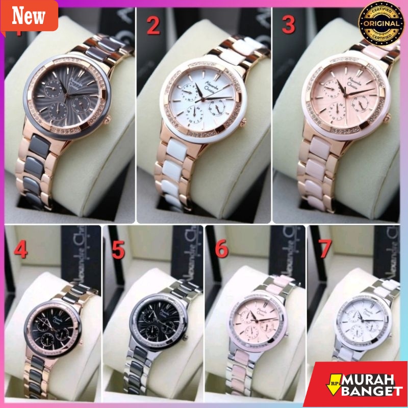 kualitas terjamin ori- ORIGINAL GARANSI RESMI 1 TAHUN JAM TANGAN WANITA ALEXANDRE CHRISTIE ANALOG KE