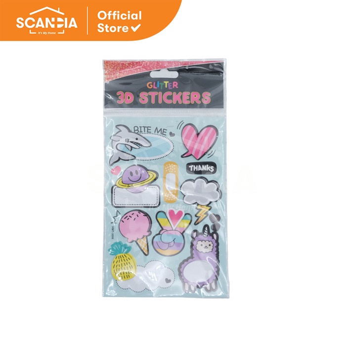 

SCANDIA Hiasan Stickers Glitter 3D Shark (SL0366)