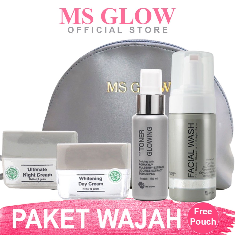 MS Glow Paket Wajah Paket Whitening Paket Acne Paket Luminous Paket Ultimate Dengan Serum Wajah