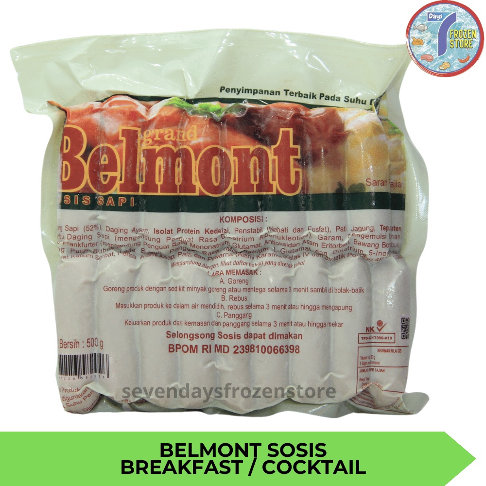 

Sosis Sapi Belmont Breakfast Cocktail kemasan 500 gr