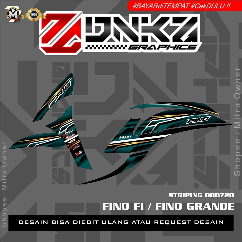 Stiker Fino FI  Grande 125 Decal Striping Fino FI  Grande 125 Premium ST080720 DNKZ