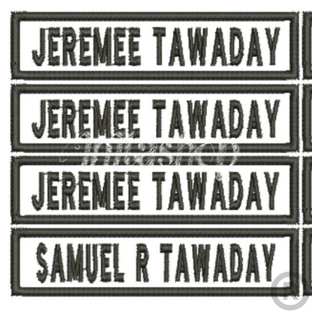 

Bordir Bordir Nama / Patch Nama / Name Tag / Papan Nama Bordir Nama Custom