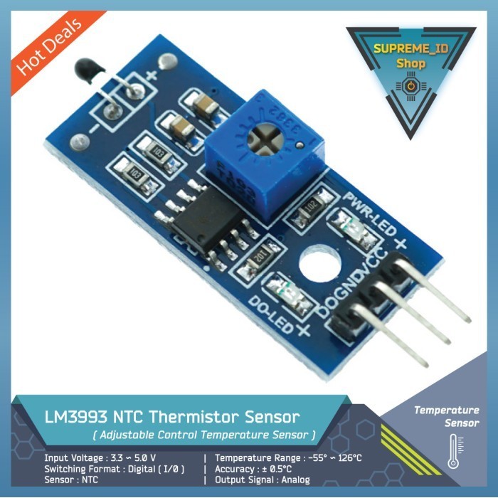 LM393 NTC Thermistor Temperature Adjustable Control Sensor Module