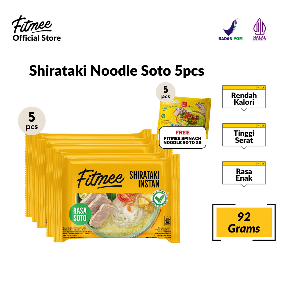 

Fitmee Mie Instan Shirataki Soto 5 Pcs FREE Bayam Soto 5 Pcs