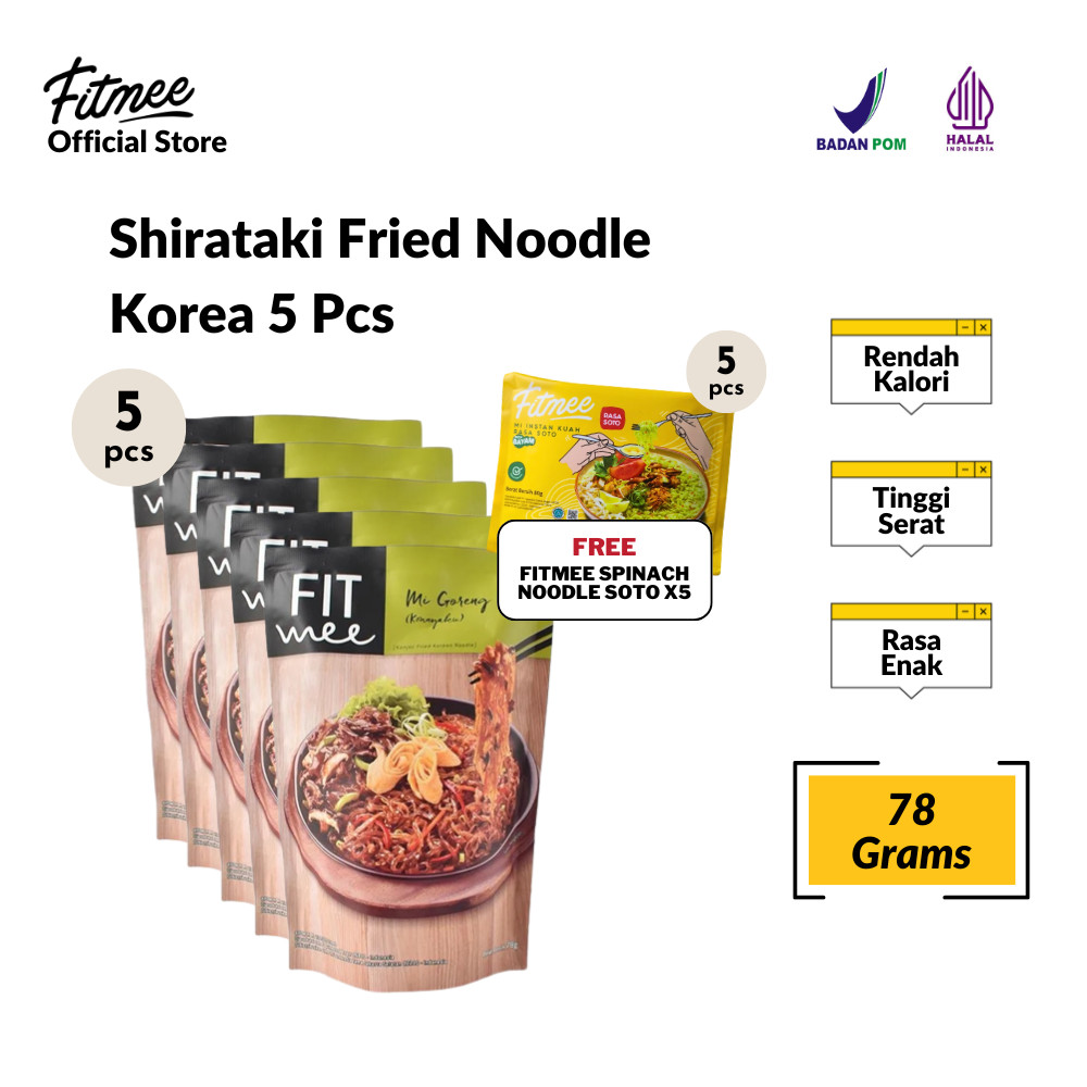

Fitmee Mie Instan Shirataki Goreng Korea 5 Pcs FREE Bayam Soto 5 Pcs