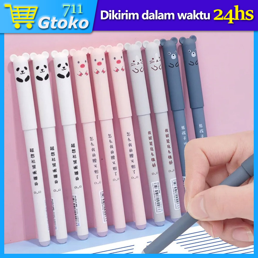 

Pulpen Gel 0.5mm Warna Hitam Isi Ulang Pena Erasable Pen Retracable Motif Kartun Lucu Anak Sekolah Bisa Dihapus