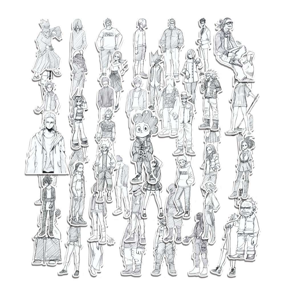 

COD 50 Pcs Stiker Manga Sketch Art Lucu Anti Air Untuk Dekorasi Notebook Sepeda Skateboard Handphone