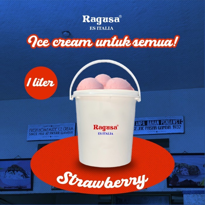 

READY STOCK!!! Ice Cream RAGUSA ukuran 1 liter (pint) - Strawberry