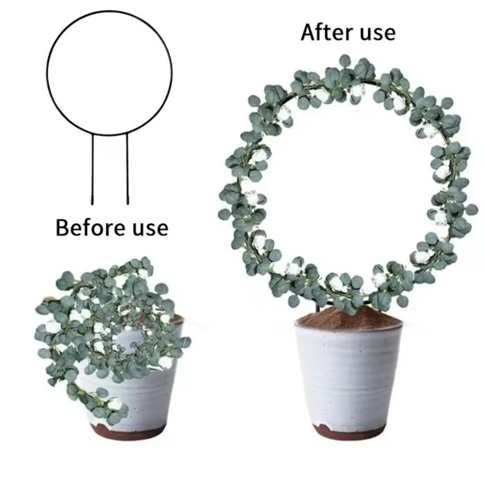 Turus Cagak Tiang Penyangga Besi Lingkaran 23*34cm Rambatan Dekorasi Tanaman Rambat Hias Bunga Kebun