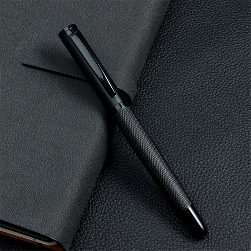 

1 / 2 pcs Sleek Black Metal Gel Pen - Medium Point, Snap Cap, Ideal for Students & Business Gifts, Office Essentials-Black ink