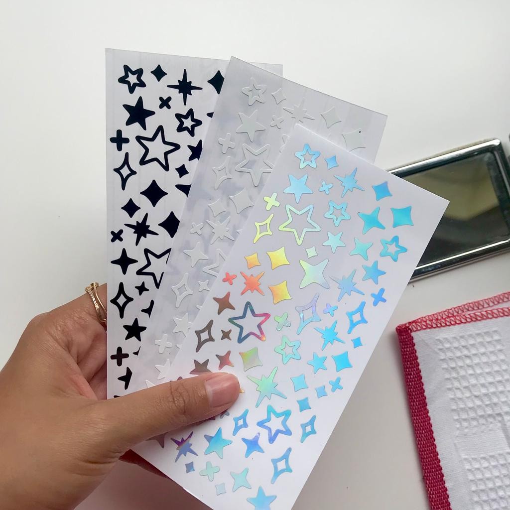 

Hologram confetti sticker/ star confetti sticker/ deco polco/ toploader deco