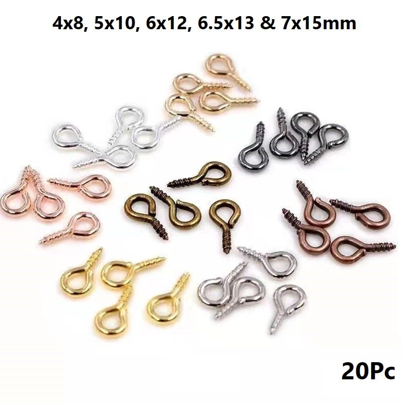 Paku Ulir 3 gram Paku Kait Uk 4x8, 5x10, 6x12mm, 6.5x13, 7x15mm Gantungan Kunci Manik manik gelang